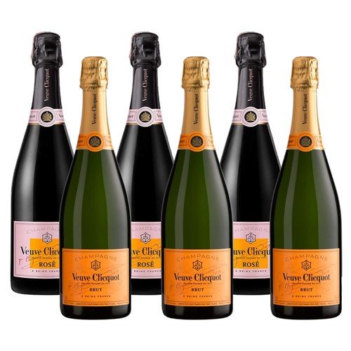 Mixed Case of Veuve Clicquot Brut and Veuve Clicquot Rose (6x75cl)